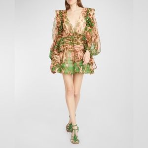 Ulla Johnson Adelaide Puff-Sleeve Silk Organza Mini Dress SZ 6/S price is firm